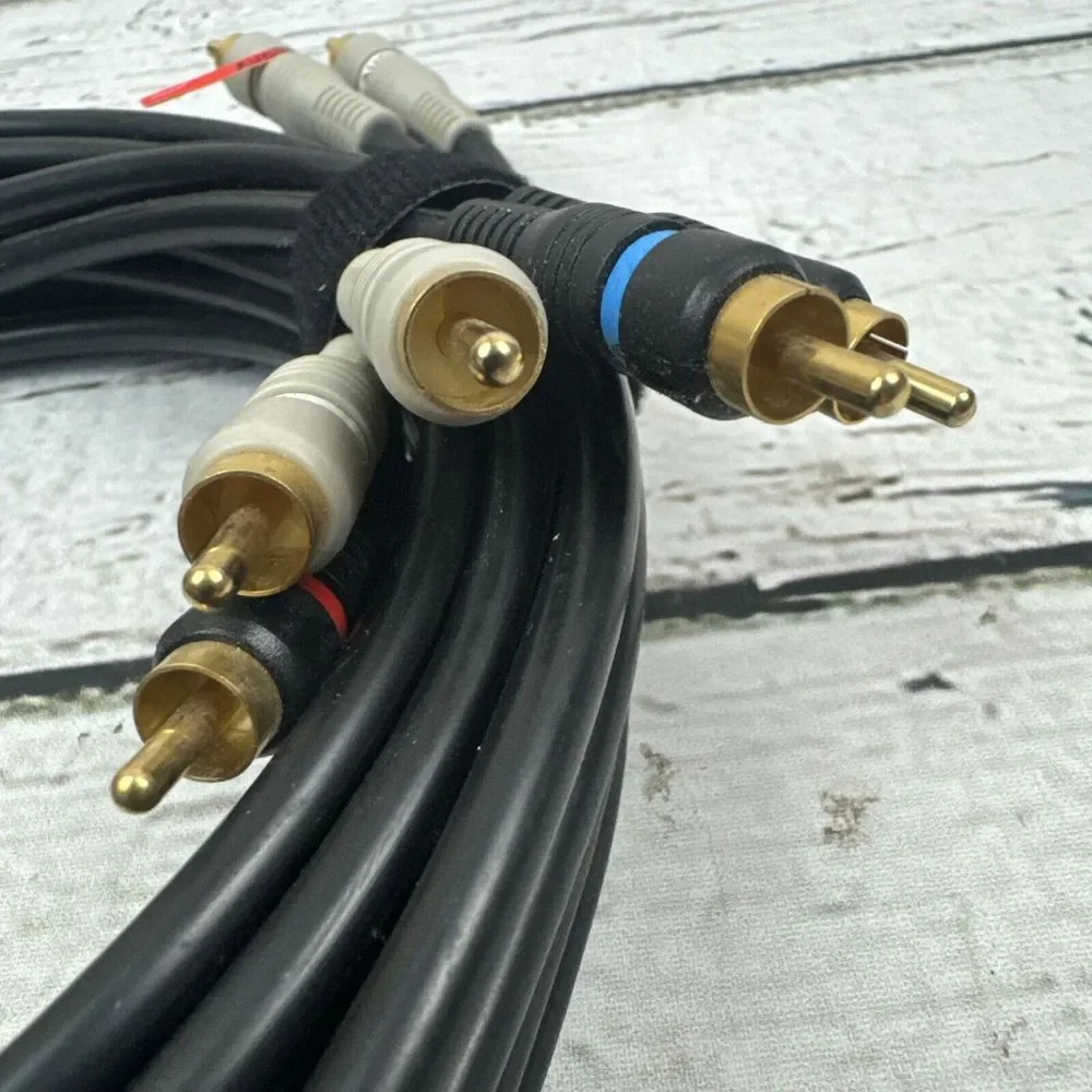 RCA‎ Component Video Cable Audio Cord Wire 5 RCA Connectors Approx 12' Long